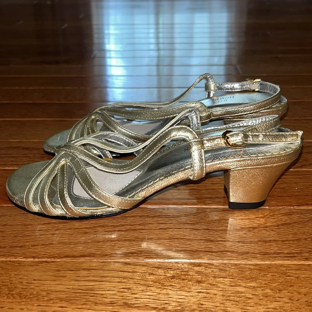 ROS HOMMERSON LAYLA GOLD LEATHER 4.5 M BRAND NEW!
